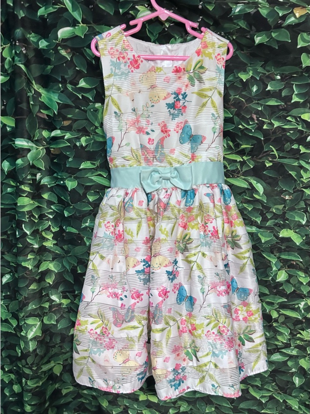 Special Edition's Sleeveless Dress White Pink Butterflies Girls 10/12